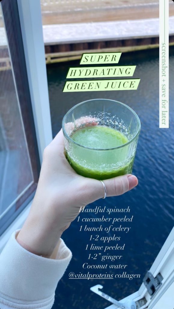 hydrating green juice for clear skin + good gut health recipe